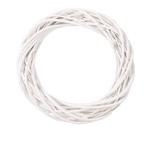 Prútený veniec biely 35cm