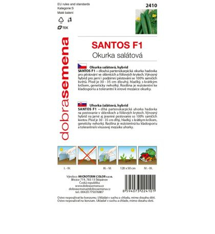 Dobrá semena Uhorka siata šalátová ´Santos F1´