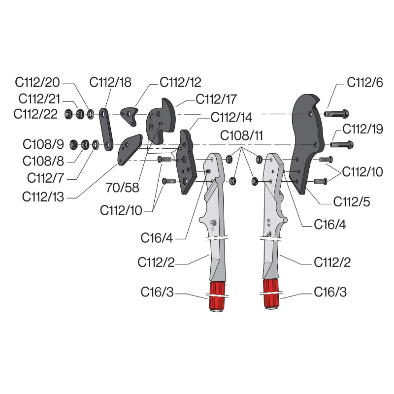 FELCO C112 Kliešte dvojručné sprevodované