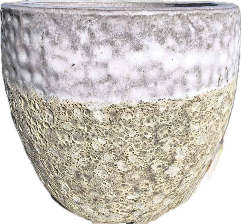 Kvetináč keramický M - biely dekor