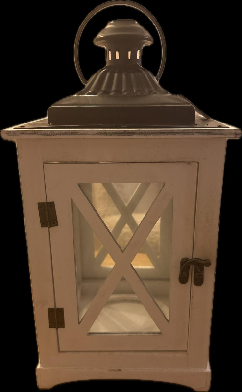 Lampáš drevený biely