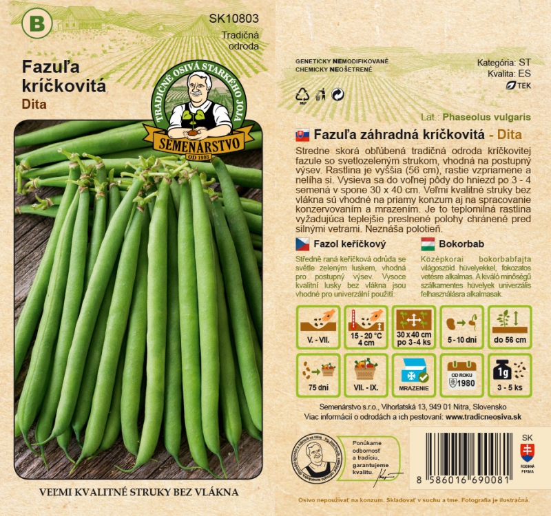 Semenárstvo Fazuľa záhradná kríčkovitá ´Dita´