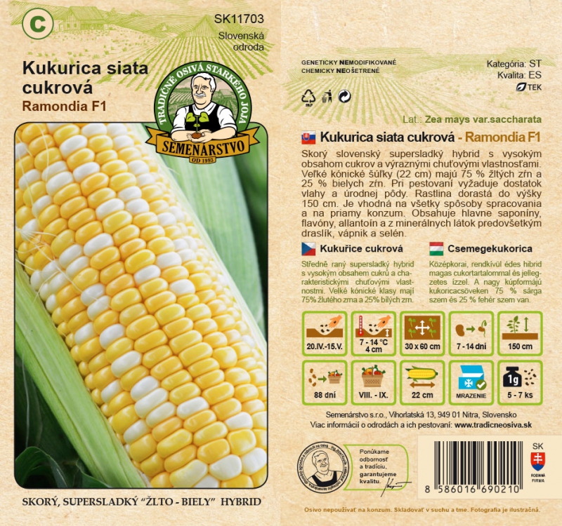 Semenárstvo Kukurica siata cukrová ´Ramondia F1´