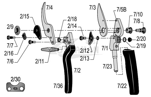 FELCO 7/23 Os pre otočnú rukoväť