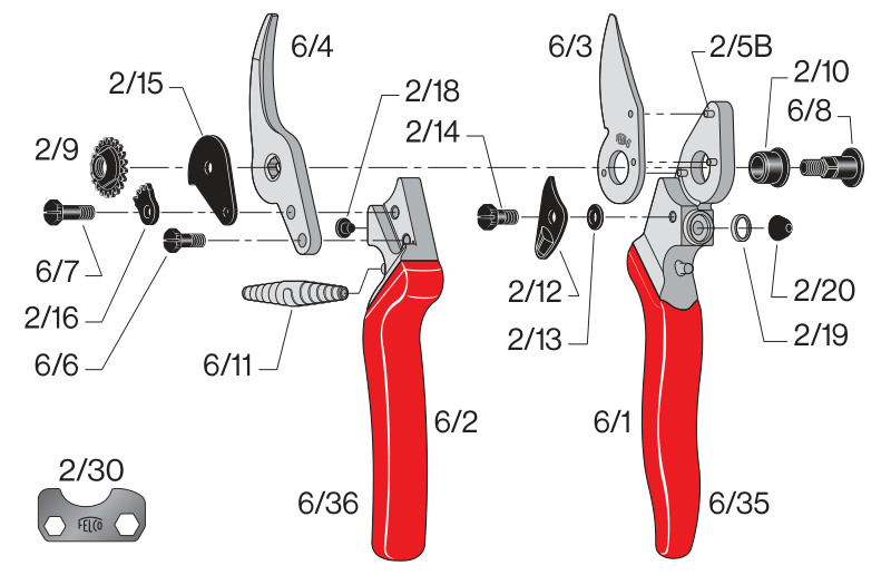 FELCO 6  Záhradné nožnice