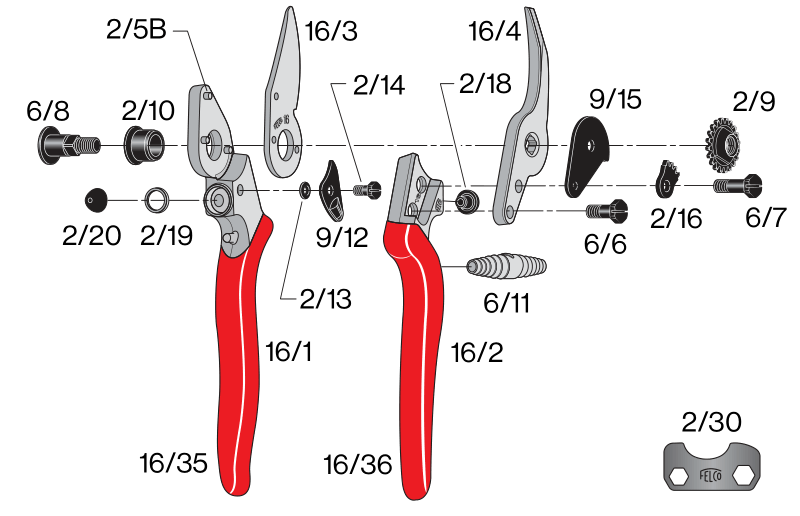 FELCO 16  Záhradné nožnice pre ľavákov