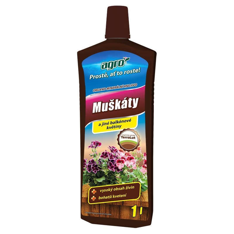Agro organicko-minerálne hnojivo na muškáty 1l