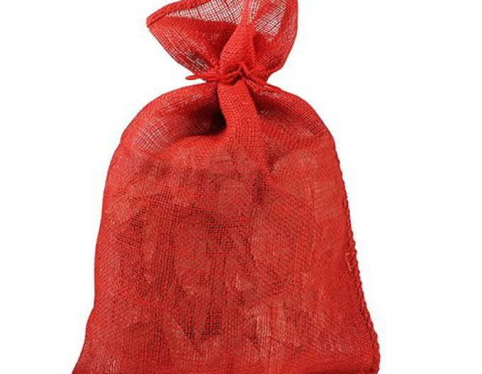 Jutové vrece červené 26x30cm