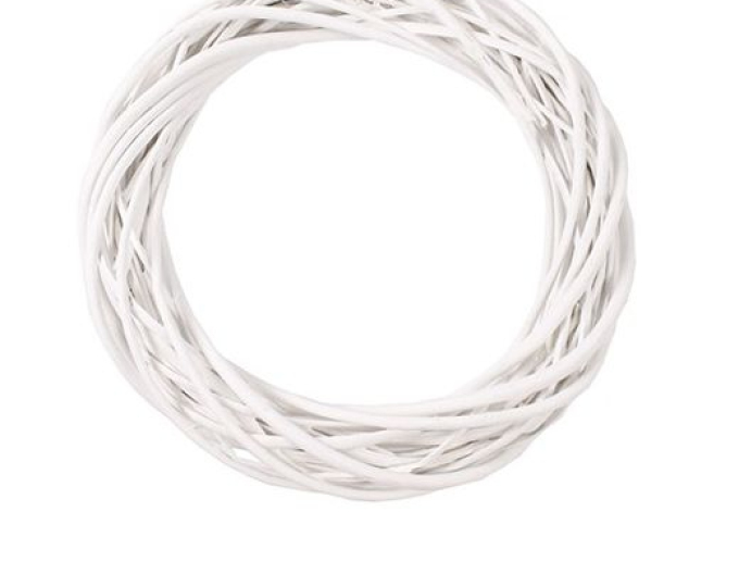 Prútený veniec biely 35cm