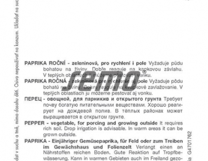 Semo Paprika ročná ´Ostry F1´