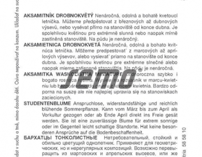 Semo Aksamietnica drobnokvetá ´Žltá´