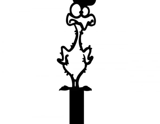 Záhradný zápich – ošklbaný kohút 15cm