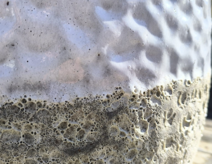 Kvetináč keramický L - biely dekor