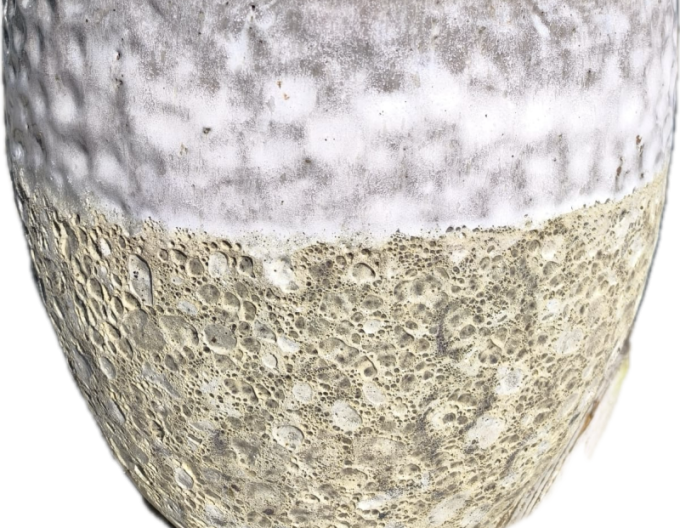 Kvetináč keramický M - biely dekor