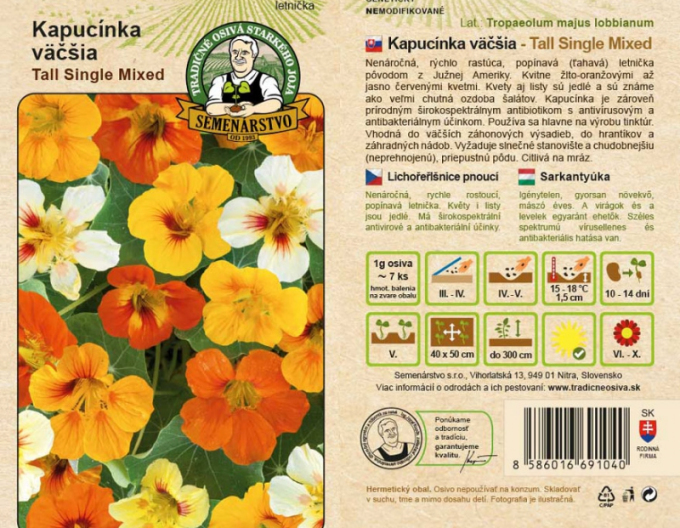 Semenárstvo Kapucínka väčšia ´Tall Single Mixed´